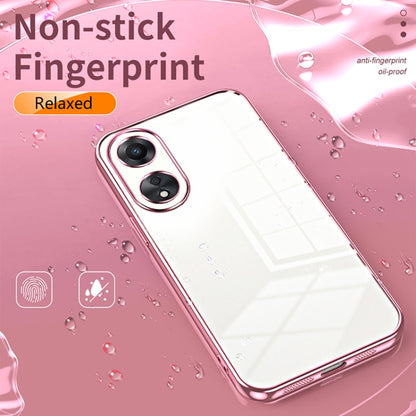 For OPPO A58 5G / A58x 5G Transparent Plating Fine Hole Phone Case(Gold) - OPPO Cases by buy2fix | Online Shopping UK | buy2fix