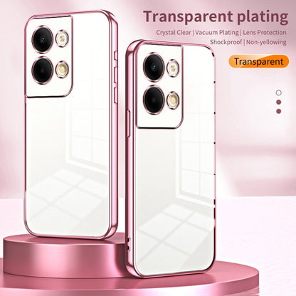 For OPPO Reno9 / Reno9 Pro Transparent Plating Fine Hole Phone Case(Gold) - OPPO Cases by buy2fix | Online Shopping UK | buy2fix
