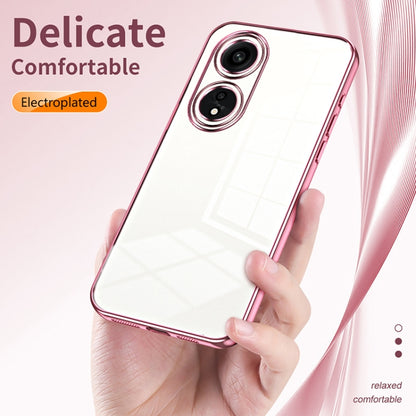 For OPPO A1 Pro Transparent Plating Fine Hole Phone Case(Blue) - OPPO Cases by buy2fix | Online Shopping UK | buy2fix