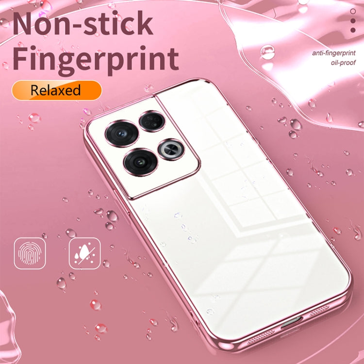 For OPPO Reno8 Pro Transparent Plating Fine Hole Phone Case(Gold) - OPPO Cases by buy2fix | Online Shopping UK | buy2fix