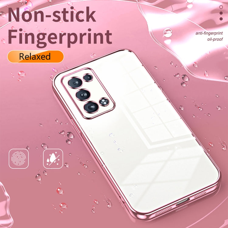 For OPPO Reno6 Pro+ Transparent Plating Fine Hole Phone Case(Purple) - OPPO Cases by buy2fix | Online Shopping UK | buy2fix