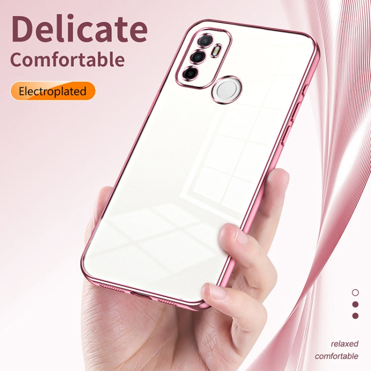 For OPPO A53 2020 / A32 / A11s  Transparent Plating Fine Hole Phone Case(Transparent) - OPPO Cases by buy2fix | Online Shopping UK | buy2fix