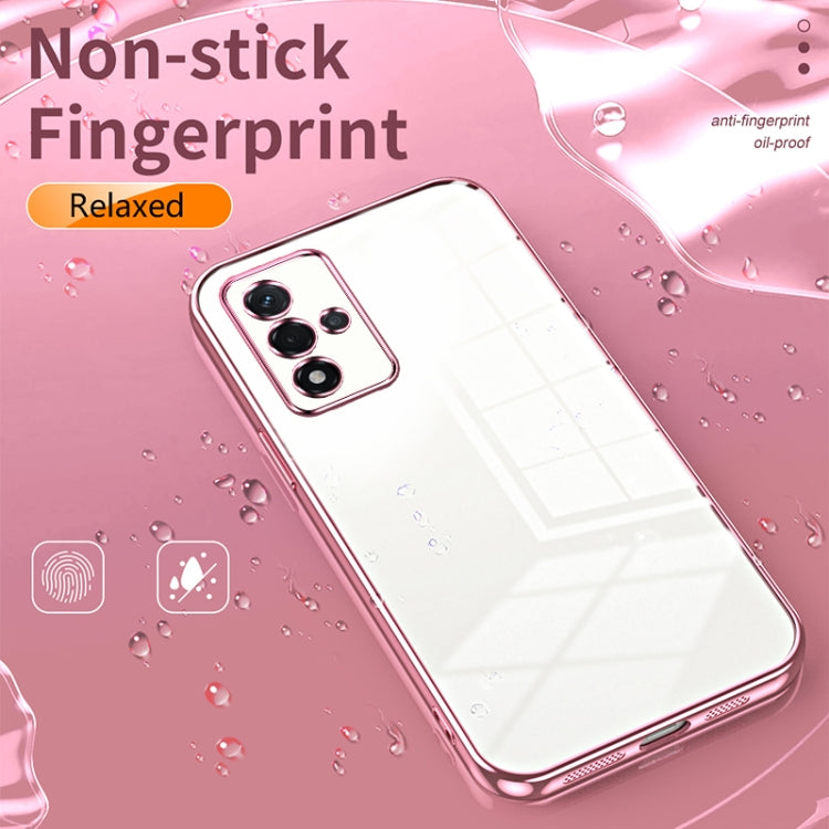 For OPPO A93s 5G Transparent Plating Fine Hole Phone Case(Silver) - OPPO Cases by buy2fix | Online Shopping UK | buy2fix