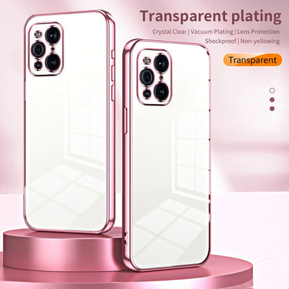 For OPPO Find X3 / Find X3 Pro Transparent Plating Fine Hole Phone Case(Gold) - OPPO Cases by buy2fix | Online Shopping UK | buy2fix