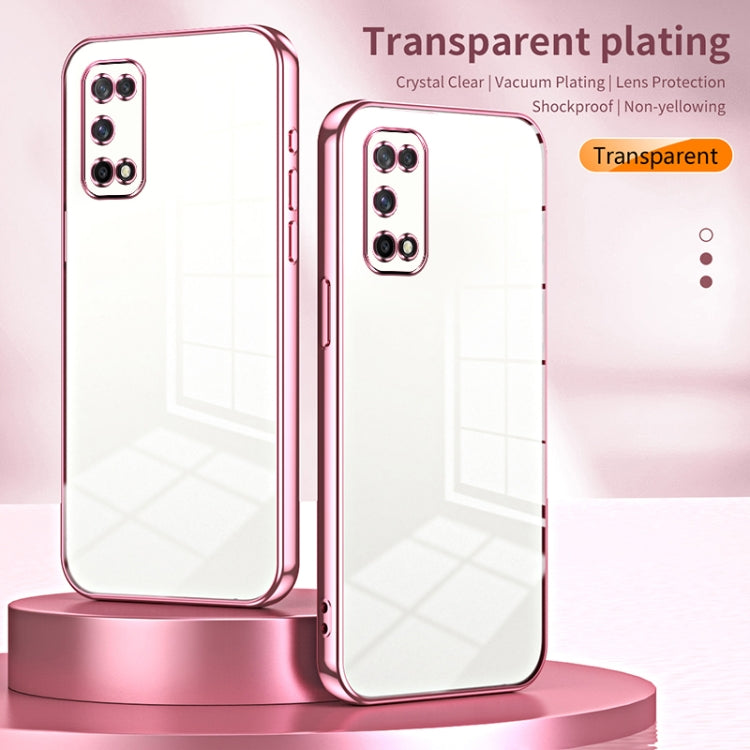 For OPPO K7x / Realme V5 5G Transparent Plating Fine Hole Phone Case(Transparent) - OPPO Cases by buy2fix | Online Shopping UK | buy2fix