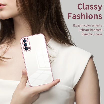 For OPPO Reno4 Transparent Plating Fine Hole Phone Case(Pink) - OPPO Cases by buy2fix | Online Shopping UK | buy2fix