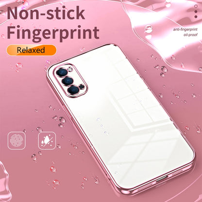 For OPPO Reno4 Transparent Plating Fine Hole Phone Case(Black) - OPPO Cases by buy2fix | Online Shopping UK | buy2fix