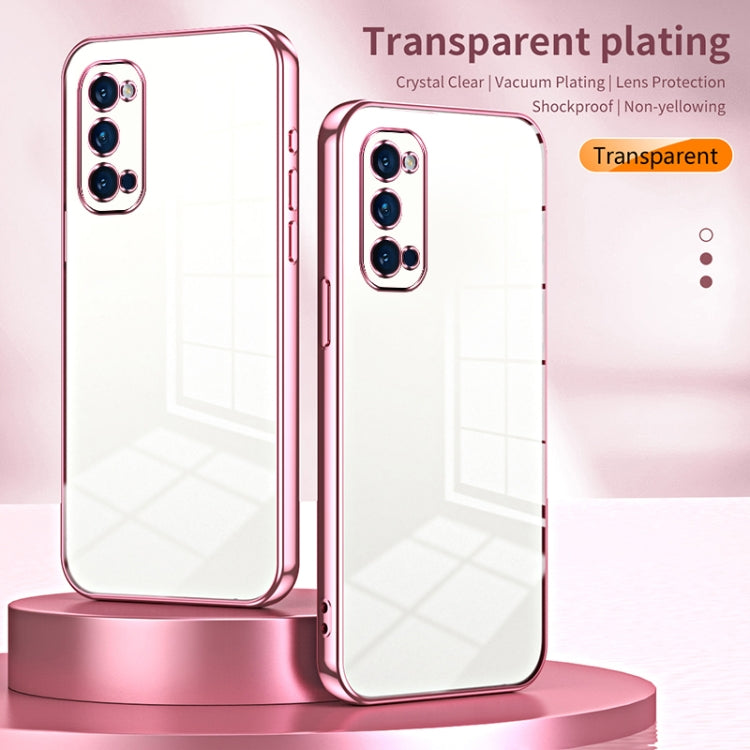 For OPPO Reno4 Pro Transparent Plating Fine Hole Phone Case(Black) - OPPO Cases by buy2fix | Online Shopping UK | buy2fix