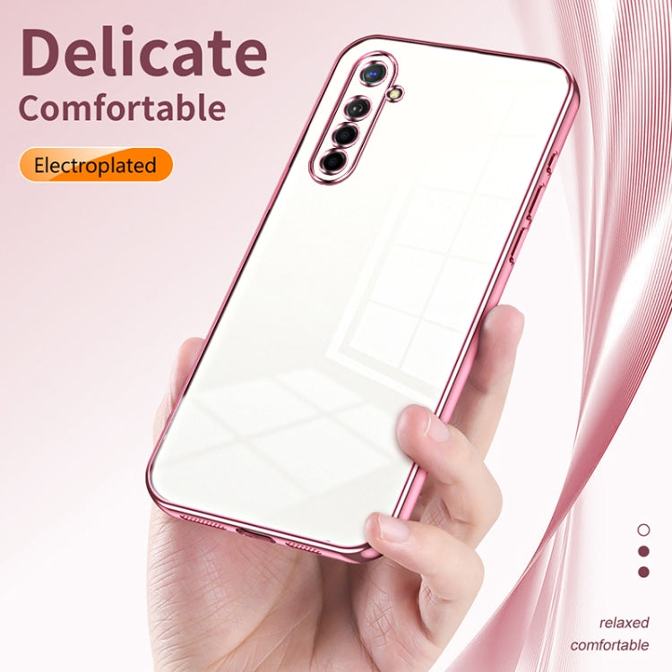 For OPPO K5 / Realme XT/XT 730G Transparent Plating Fine Hole Phone Case(Pink) - OPPO Cases by buy2fix | Online Shopping UK | buy2fix