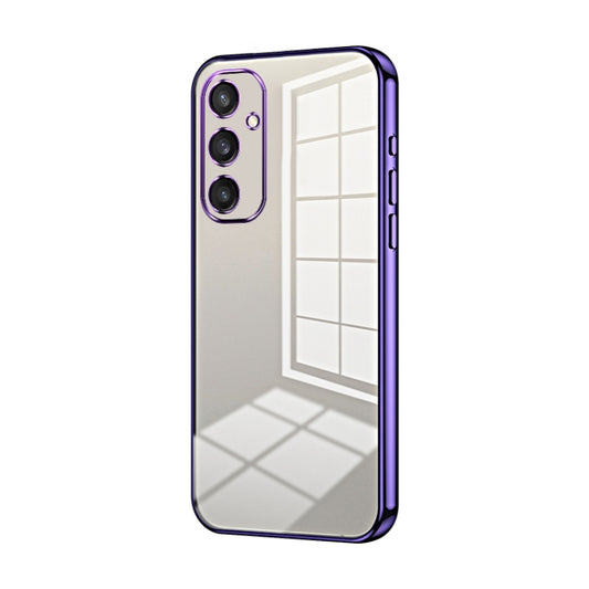 For Samsung Galaxy S24+ 5G Transparent Plating Fine Hole Phone Case(Purple) - Galaxy S24+ 5G Cases by buy2fix | Online Shopping UK | buy2fix