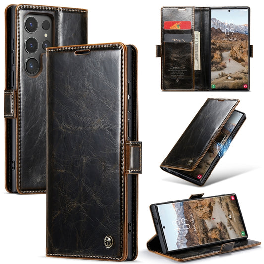 For Samsung Galaxy S24 Ultra 5G CaseMe 003 Crazy Horse Texture Flip Leather Phone Case(Coffee) - Galaxy S24 Ultra 5G Cases by CaseMe | Online Shopping UK | buy2fix