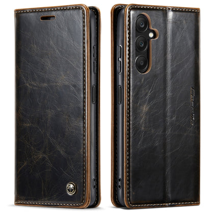 For Samsung Galaxy A25 CaseMe 003 Crazy Horse Texture Flip Leather Phone Case(Coffee) - Galaxy Phone Cases by CaseMe | Online Shopping UK | buy2fix