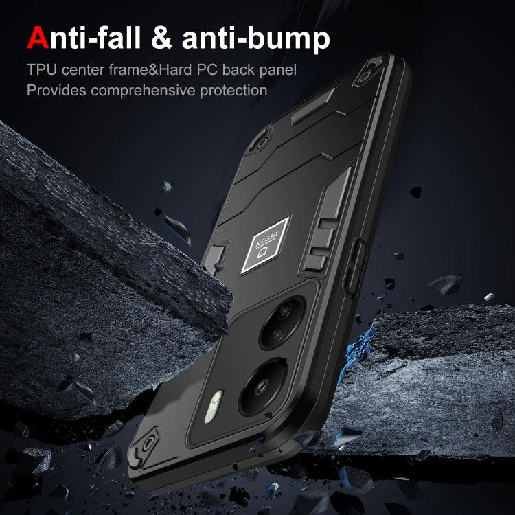 For Xiaomi Redmi 13C 2 in 1 Shockproof Phone Case(Black) - 13C Cases by buy2fix | Online Shopping UK | buy2fix