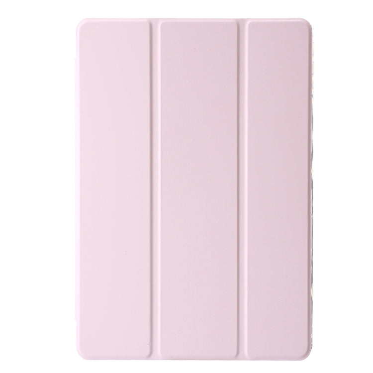 For Lenovo Tab M11 /Xiaoxin Pad 11 2024 Clear Acrylic 3-Fold Leather Tablet Case(Pink) - Lenovo by buy2fix | Online Shopping UK | buy2fix