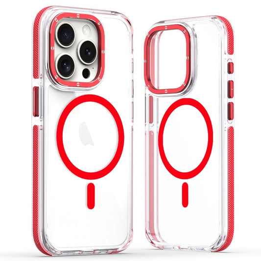 For iPhone 11 Pro Max Dual-Color Clear Acrylic Hybrid TPU MagSafe Phone Case(Red) - iPhone 11 Pro Max Cases by buy2fix | Online Shopping UK | buy2fix