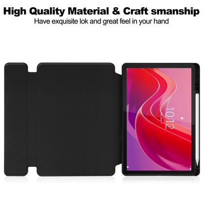 For Lenovo Tab M11/Xiaoxin Pad 11 2024 360 Rotation Transparent Smart Leather Case with Keyboard(Black) - Lenovo by buy2fix | Online Shopping UK | buy2fix