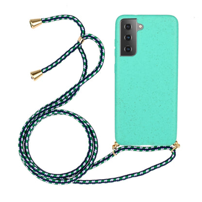 For Samsung Galaxy A35 5G Wheat Straw Material + TPU Phone Case with Lanyard(Green) - Galaxy Phone Cases by buy2fix | Online Shopping UK | buy2fix