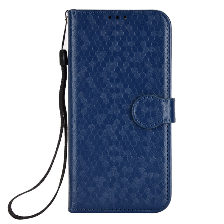 For Motorola Moto G Play 4G 2024 Honeycomb Dot Texture Leather Phone Case(Blue) - Motorola Cases by buy2fix | Online Shopping UK | buy2fix