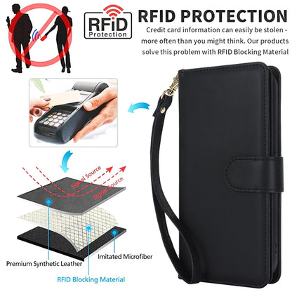 For iPhone 16 Pro Max Multi-Card Wallet RFID Leather Phone Case(Black) - iPhone 16 Pro Max Cases by buy2fix | Online Shopping UK | buy2fix