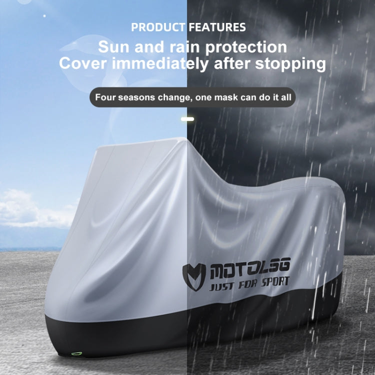 MOTOLSG Motorcycle Waterproof Sunproof Dustproof Thickening Cover, Size:XXXL(Silver) - Raincoat by MOTOLSG | Online Shopping UK | buy2fix