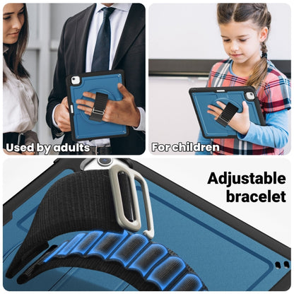 For iPad Air 13 2024 Honeycomb Hand Grip Turntable Stand Tablet Case(Navy Blue) - iPad Air 13 2024 Cases by buy2fix | Online Shopping UK | buy2fix