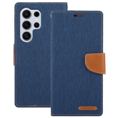 For Samsung Galaxy S24 Ultra 5G GOOSPERY CANVAS DIARY Fabric Texture Flip Leather Phone Case(Navy Blue) - Galaxy S24 Ultra 5G Cases by GOOSPERY | Online Shopping UK | buy2fix