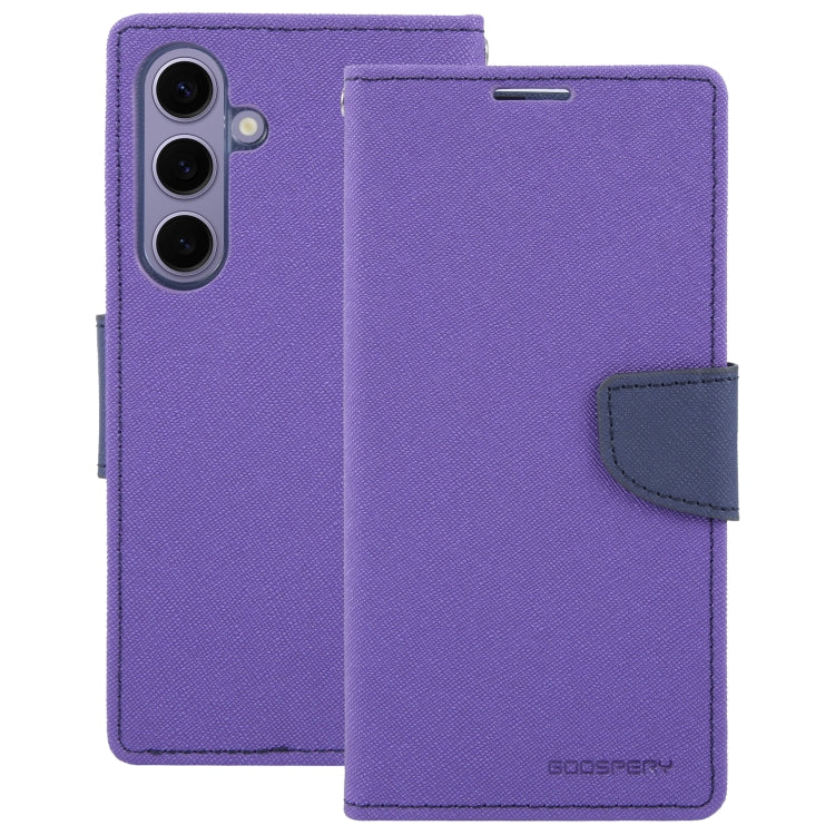 For Samsung Galaxy S24 5G GOOSPERY FANCY DIARY Cross Texture Leather Phone Case(Purple) - Galaxy S24 5G Cases by GOOSPERY | Online Shopping UK | buy2fix