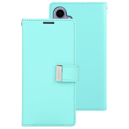 For Samsung Galaxy S24 5G GOOSPERY RICH DIARY Crazy Horse Texture Leather Phone Case(Mint Green) - Galaxy S24 5G Cases by GOOSPERY | Online Shopping UK | buy2fix