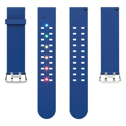 For Apple Watch Series 8 41mm Luminous Colorful Light Silicone Watch Band(Blue) - Watch Bands by buy2fix | Online Shopping UK | buy2fix