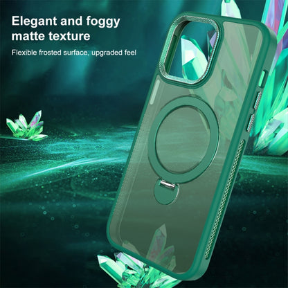 For iPhone 14 Plus MagSafe Magnetic Holder Breathable Phone Case(Green) - iPhone 14 Plus Cases by buy2fix | Online Shopping UK | buy2fix