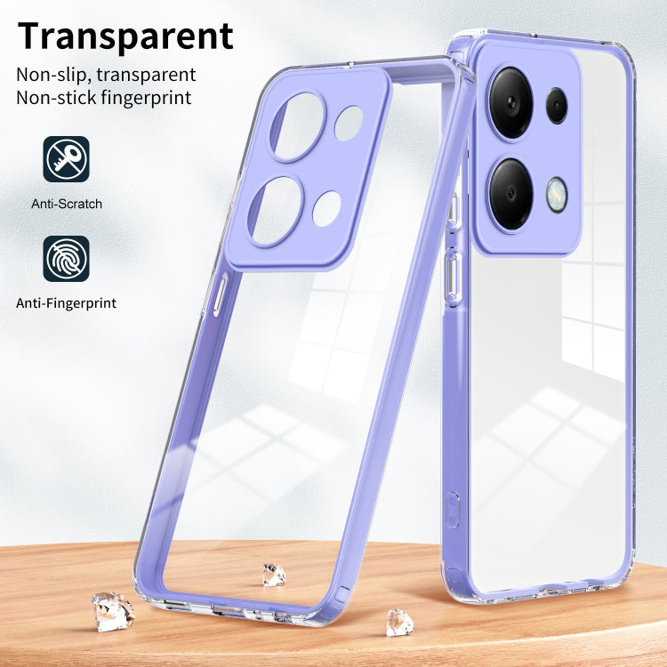 For Xiaomi Redmi Note 13 Pro 4G 3 in 1 Clear TPU Color PC Frame Phone Case(Purple) - Note 13 Pro Cases by buy2fix | Online Shopping UK | buy2fix