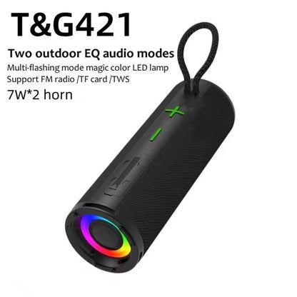 T&G TG-421 RGB BT Outdoor Waterproof Speakers(Green) - Desktop Speaker by T&G | Online Shopping UK | buy2fix