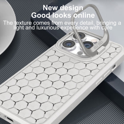 For iPhone 16 Pro Max Honeycomb Radiating Lens Holder Magsafe Phone Case(Grey) - iPhone 16 Pro Max Cases by buy2fix | Online Shopping UK | buy2fix