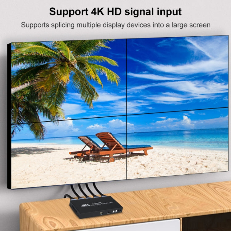 XP02 4K 2x2 HDMI Video Wall Controller Multi-screen Splicing Processor, Style:Ordinary(US Plug) - Splitter by buy2fix | Online Shopping UK | buy2fix