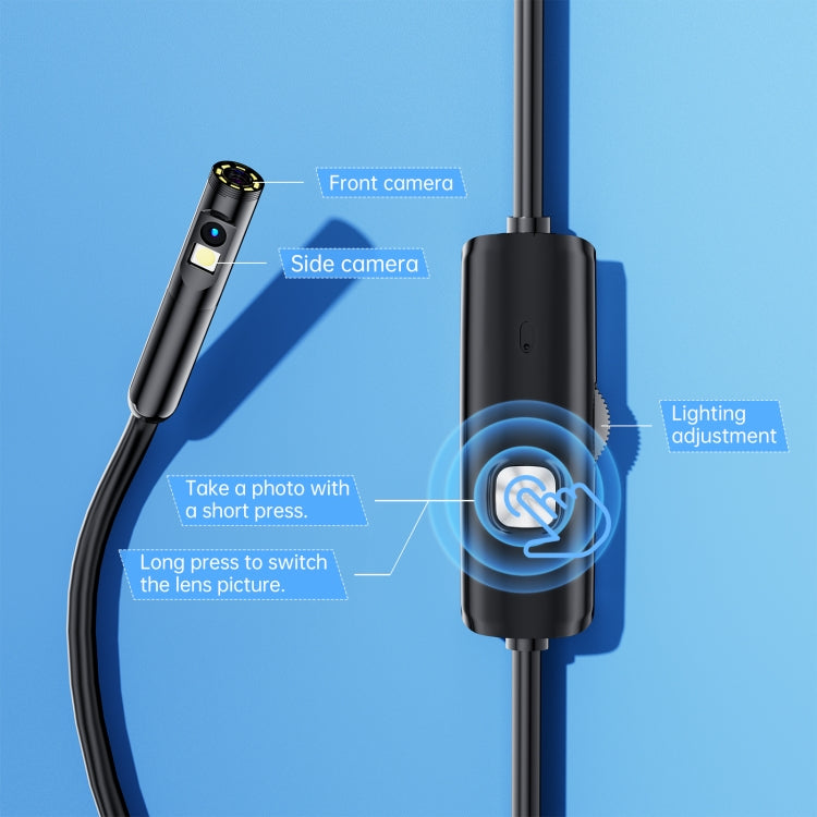 AN112 8mm Double Lenses HD Industry Endoscope Support Mobile Phone Direct Connection, Length:5m Soft Tube -  by buy2fix | Online Shopping UK | buy2fix