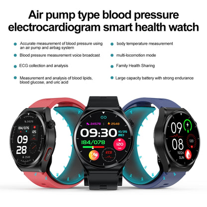 S22 Air Pump Blood Pressure Testing ECG Health Smart Watch, 1.39 inch Round Screen(Black) - Smart Watches by buy2fix | Online Shopping UK | buy2fix