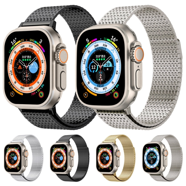 For Apple Watch Series 5 44mm Milanese Loop Magnetic Clasp Stainless Steel Watch Band(Titanium Gold) - Watch Bands by buy2fix | Online Shopping UK | buy2fix