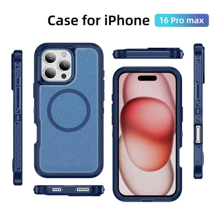 For iPhone 16 Pro Max Guard Magsafe Magnetic Ring Matte Phone Case(Royal Blue) - iPhone 16 Pro Max Cases by buy2fix | Online Shopping UK | buy2fix