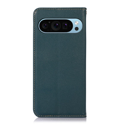 For Google Pixel 9 KHAZNEH Nappa Top Layer Cowhide Leather Phone Case(Green) - Google Cases by buy2fix | Online Shopping UK | buy2fix