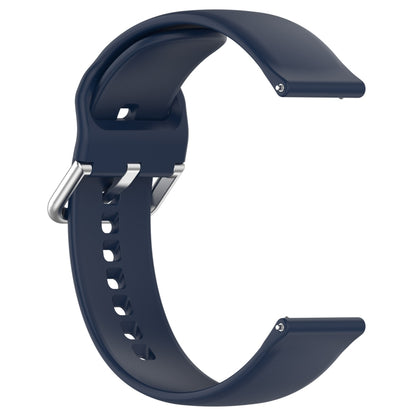For CMF Watch Pro D395 22mm Solid Color Silver Buckle Silicone Watch Band, Size:L(Midnight Blue) - Watch Bands by buy2fix | Online Shopping UK | buy2fix