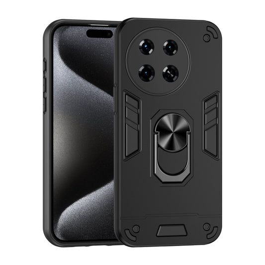 For Tecno Spark 20 Pro+ Shockproof Metal Ring Holder Phone Case(Black) - Tecno Cases by buy2fix | Online Shopping UK | buy2fix