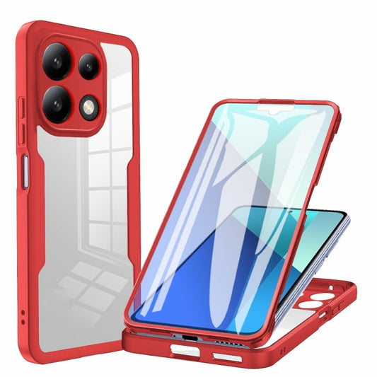 For Xiaomi Redmi Note 13 4G Acrylic + TPU 360 Degrees Full Coverage Phone Case(Red) - Note 13 Cases by buy2fix | Online Shopping UK | buy2fix