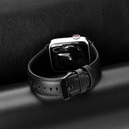 For Apple Watch Series 5 40mm DUX DUCIS Business Genuine Leather Watch Strap(Black) - Watch Bands by DUX DUCIS | Online Shopping UK | buy2fix