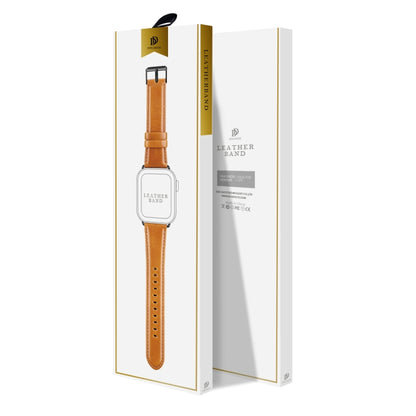 For Apple Watch Series 5 40mm DUX DUCIS Business Genuine Leather Watch Strap(Khaki) - Watch Bands by DUX DUCIS | Online Shopping UK | buy2fix