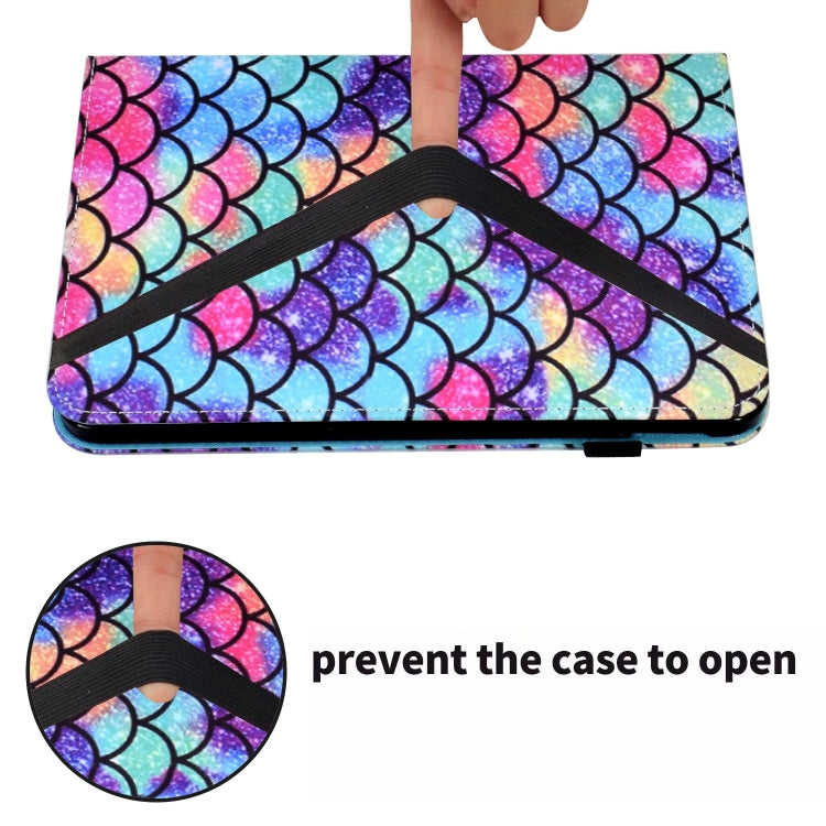 For Lenovo Tab M11 / Xiaoxin Pad 11 2024 Colored Drawing Stitching Elastic Band Leather Smart Tablet Case(Wavy Pattern) - Lenovo by buy2fix | Online Shopping UK | buy2fix