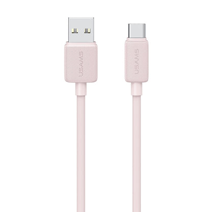 USAMS US-SJ698 USB to USB-C / Type-C 3A Striped Fast Charge Data Cable, Length:3m(Pink) - USB-C & Type-C Cable by USAMS | Online Shopping UK | buy2fix