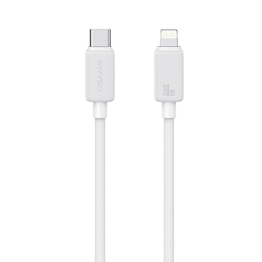 USAMS US-SJ692 USB-C / Type-C to 8 Pin 30W Striped Fast Charge Data Cable, Length:1m(White) - 2 in 1 Cable by USAMS | Online Shopping UK | buy2fix