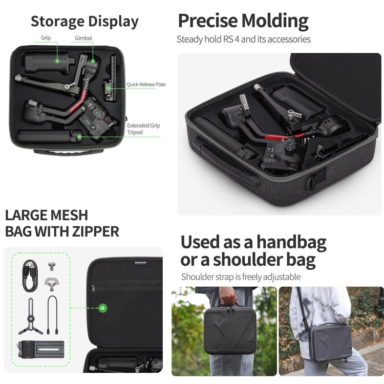 For DJI RS 4 Sunnylife Storage Case Box Suitcase(Black) -  by Sunnylife | Online Shopping UK | buy2fix