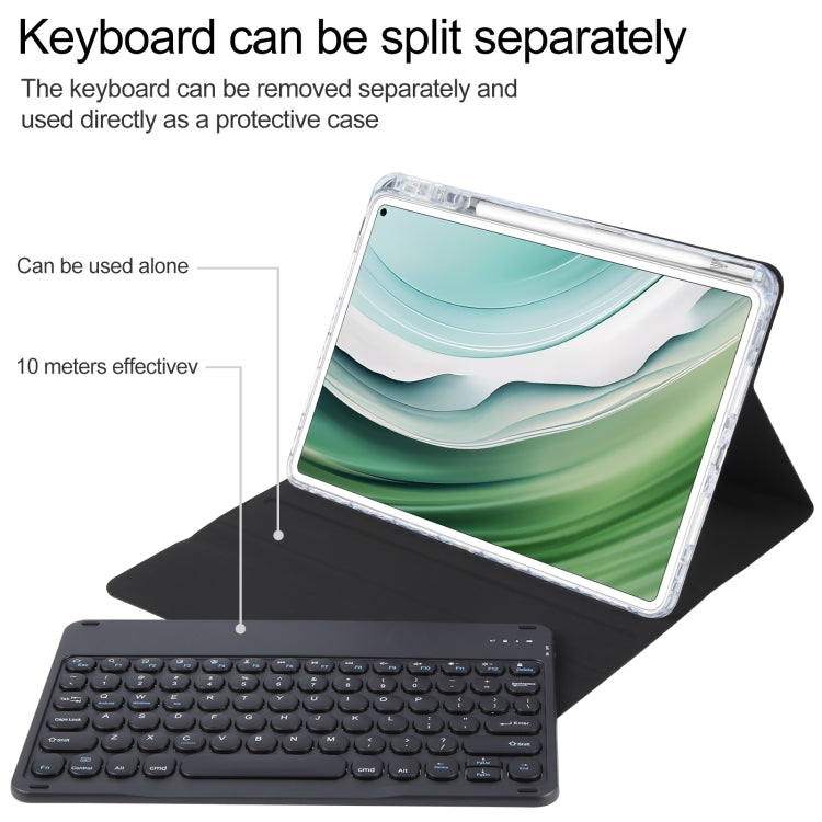 For Huawei MatePad Pro 11 2024 / 2022 Round Button Bluetooth Keyboard Rotatable Holder Leather Case(Black) - Huawei Keyboard by buy2fix | Online Shopping UK | buy2fix