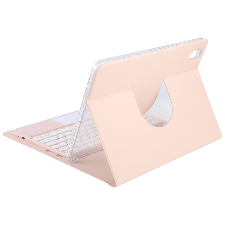 For Huawei MatePad Pro 11 2024 / 2022 Round Button Bluetooth Keyboard Rotatable Holder Leather Case with Touchpad(Rose Gold) - Huawei Keyboard by buy2fix | Online Shopping UK | buy2fix